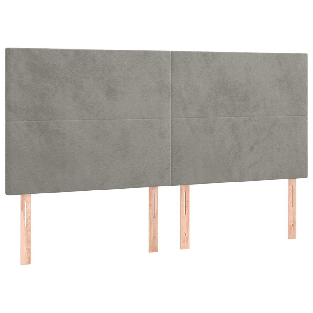 Giroletto a Molle con Materasso Grigio Chiaro 180x200cm Velluto | homemem39