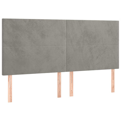 Giroletto a Molle con Materasso Grigio Chiaro 180x200cm Velluto | homemem39