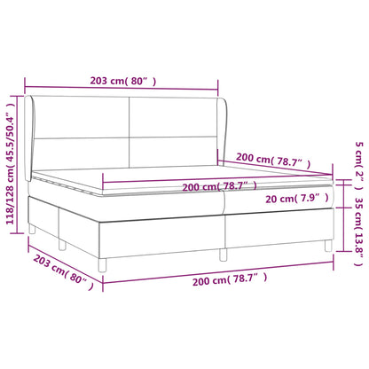 Giroletto a Molle con Materasso Grigio Chiaro 200x200cm Velluto | homemem39