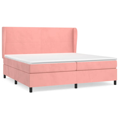 Giroletto a Molle con Materasso Rosa 200x200 cm in Velluto | homemem39
