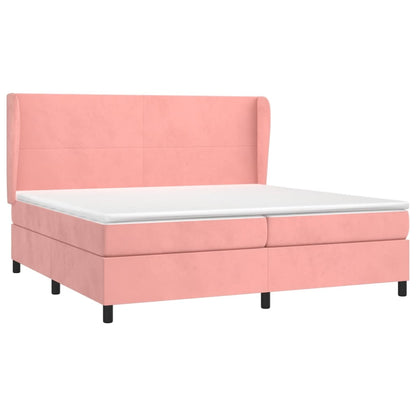 Giroletto a Molle con Materasso Rosa 200x200 cm in Velluto | homemem39