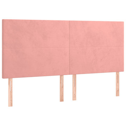 Giroletto a Molle con Materasso Rosa 200x200 cm in Velluto | homemem39