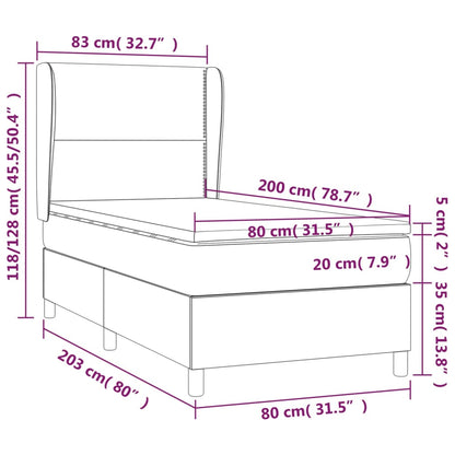 Giroletto a Molle con Materasso Nero 80x200 cm in Velluto | homemem39