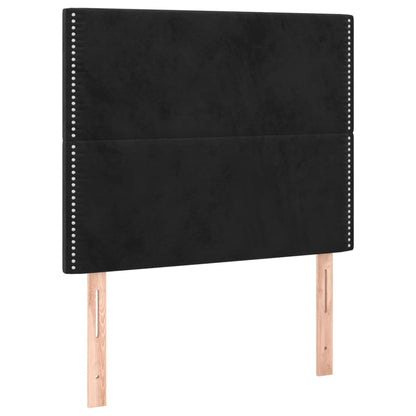 Giroletto a Molle con Materasso Nero 90x190 cm in Velluto | homemem39