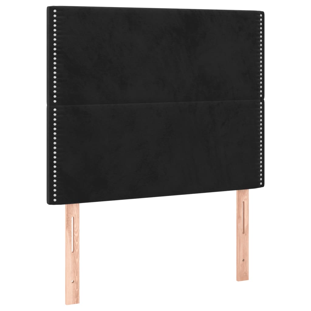 Giroletto a Molle con Materasso Nero 90x200 cm in Velluto | homemem39
