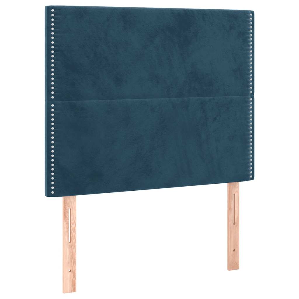 Giroletto a Molle con Materasso Blu Scuro 90x200 cm in Velluto | homemem39