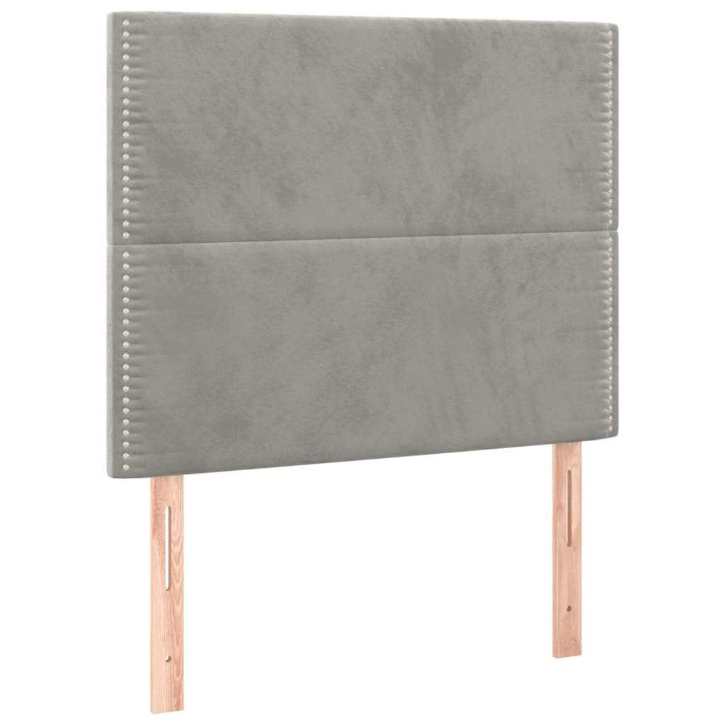 Giroletto a Molle con Materasso Grigio Chiaro 100x200cm Velluto | homemem39
