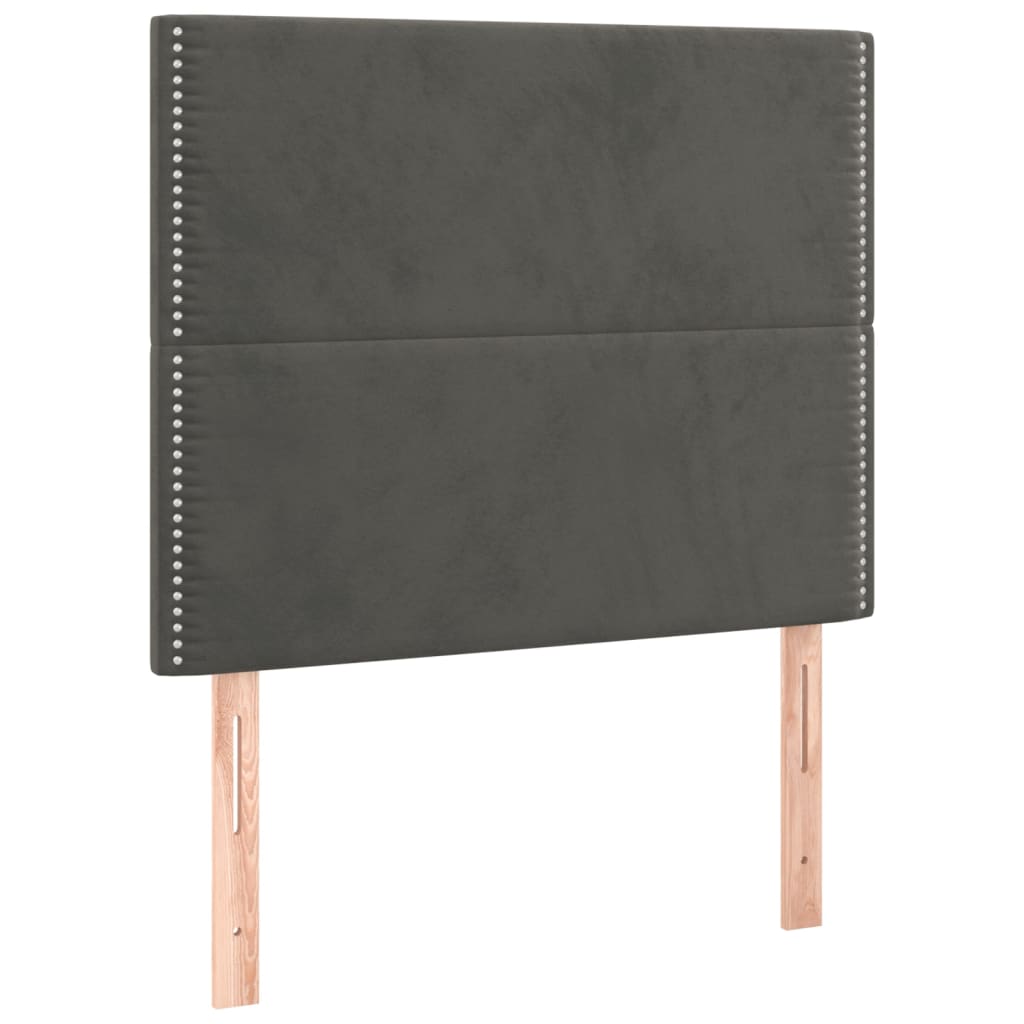 Giroletto a Molle con Materasso Grigio Scuro 100x200 cm Velluto | homemem39