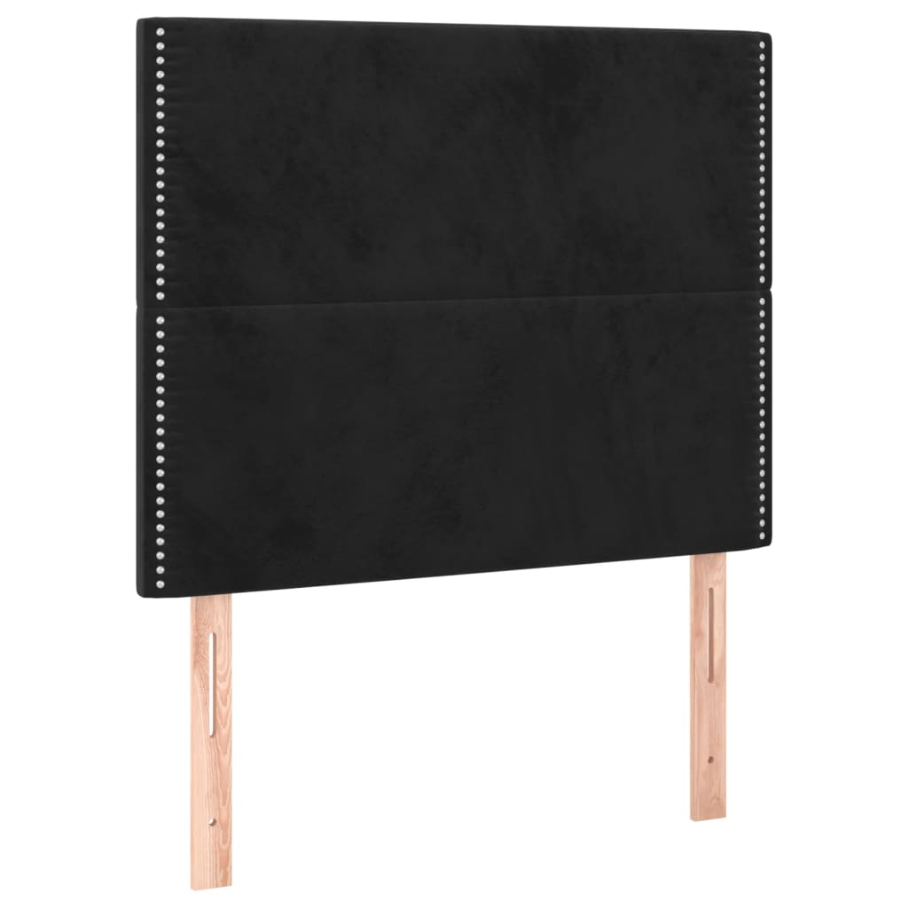 Giroletto a Molle con Materasso Nero 100x200 cm in Velluto | homemem39