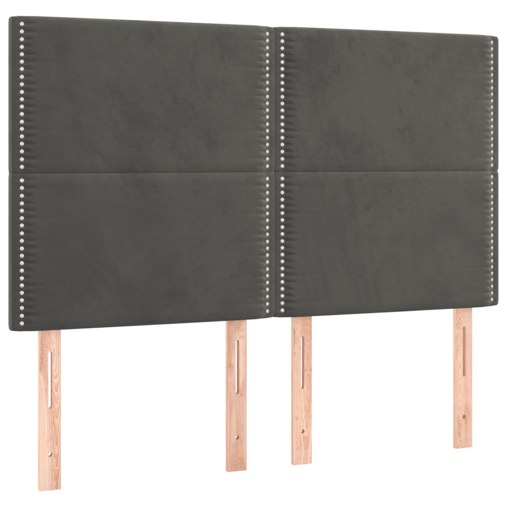 Giroletto a Molle con Materasso Grigio Scuro 140x190 cm Velluto | homemem39