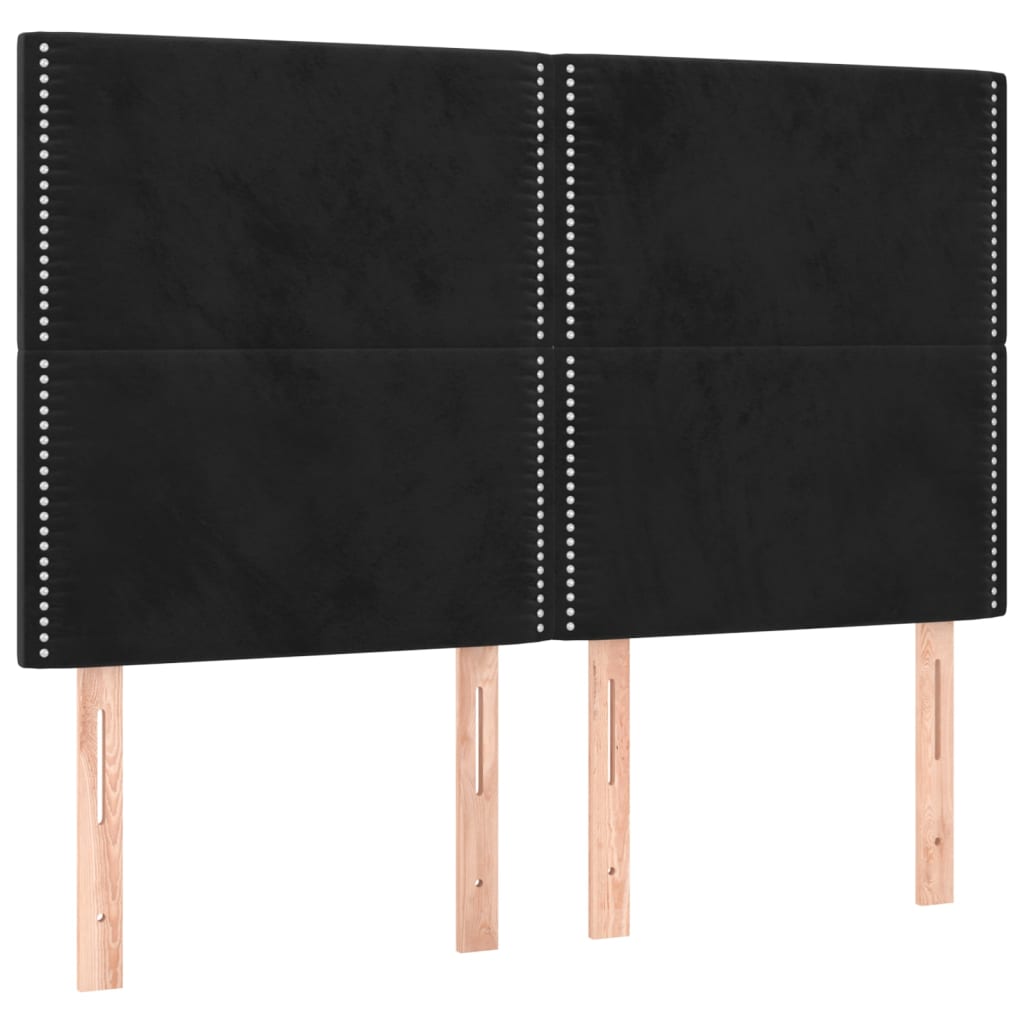 Giroletto a Molle con Materasso Nero 140x190 cm in Velluto | homemem39