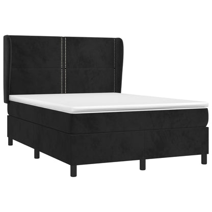 Giroletto a Molle con Materasso Nero 140x200 cm in Velluto | homemem39