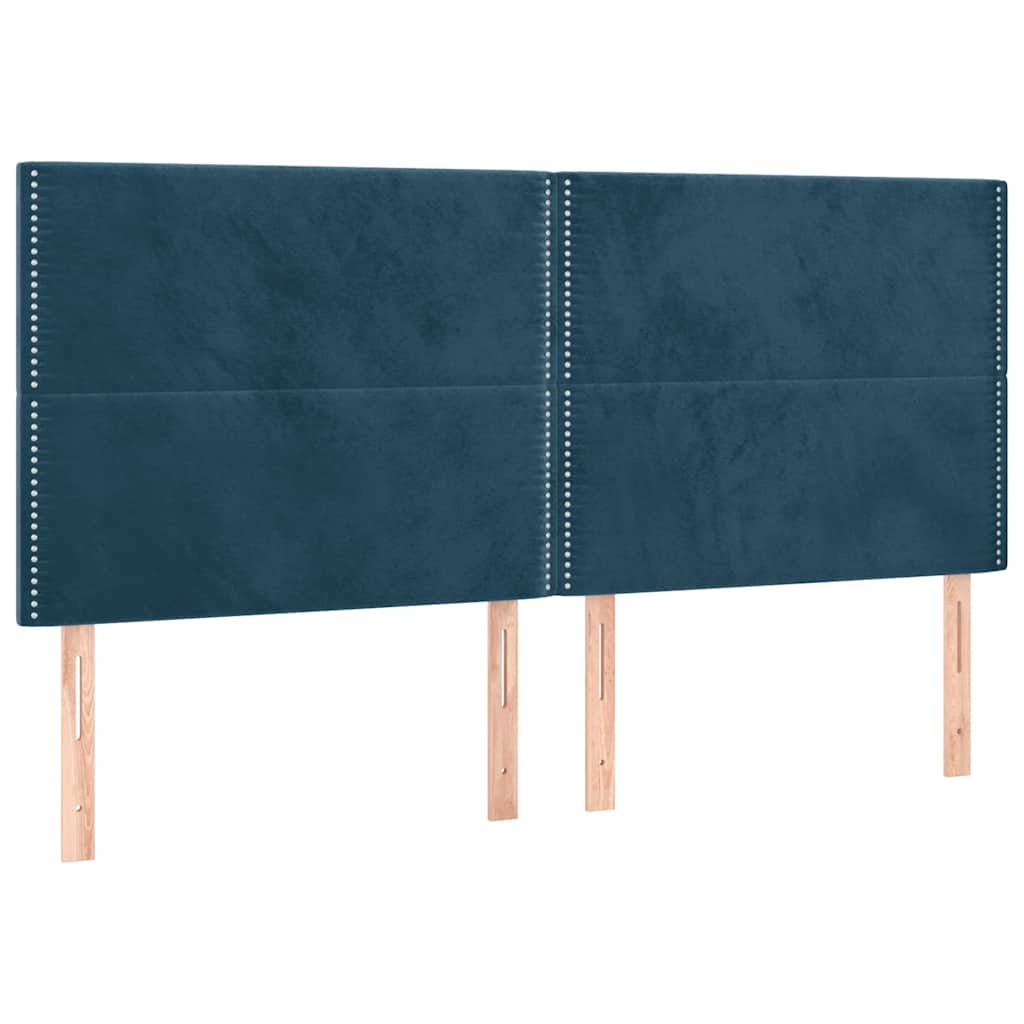 Giroletto a Molle con Materasso Blu Scuro 160x200 cm in Velluto | homemem39