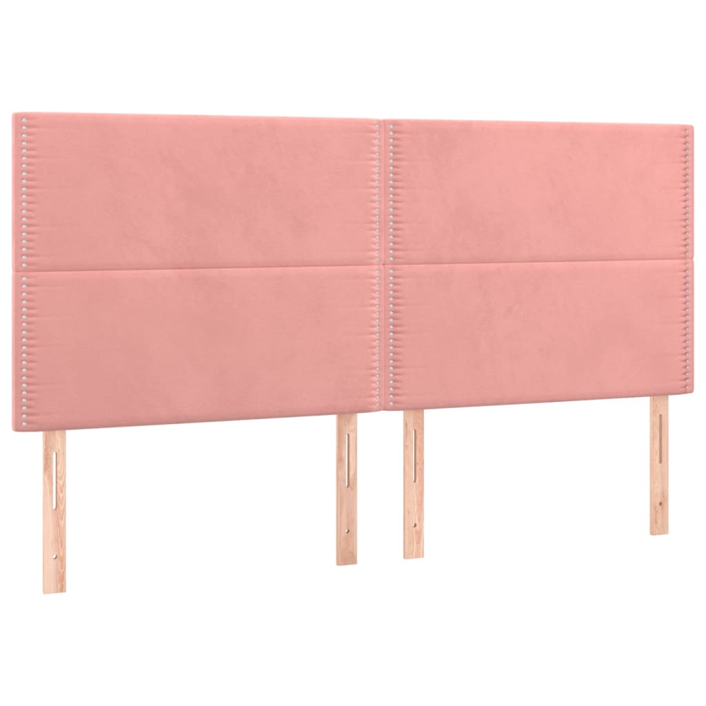 Giroletto a Molle con Materasso Rosa 160x200 cm in Velluto | homemem39