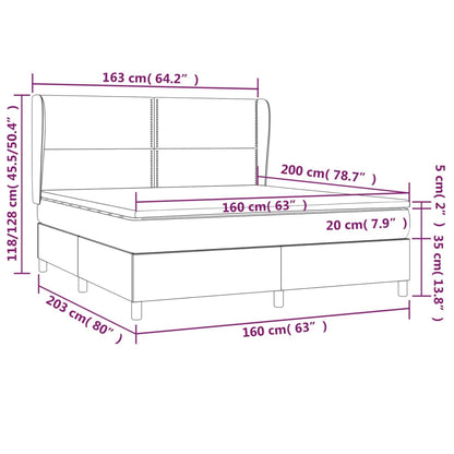 Giroletto a Molle con Materasso Rosa 160x200 cm in Velluto | homemem39