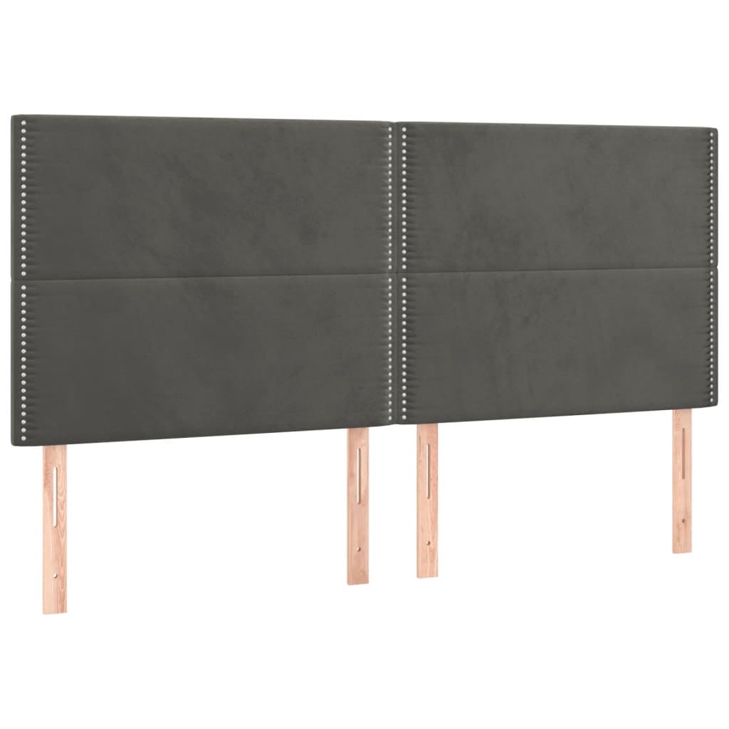 Giroletto a Molle con Materasso Grigio Scuro 180x200 cm Velluto | homemem39