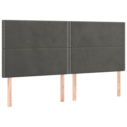 Giroletto a Molle con Materasso Grigio Scuro 180x200 cm Velluto | homemem39