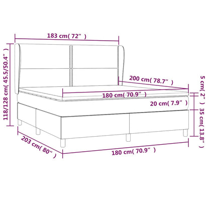 Giroletto a Molle con Materasso Verde Scuro 180x200 cm Velluto | homemem39