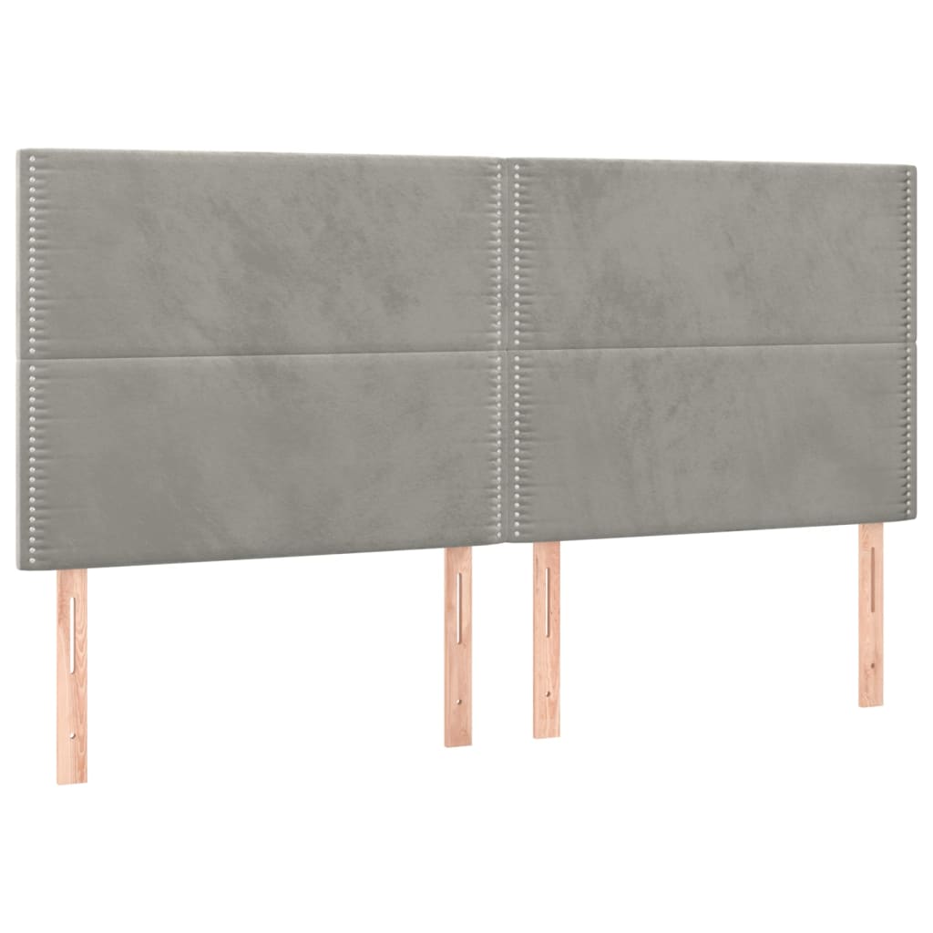 Giroletto a Molle con Materasso Grigio Chiaro 200x200cm Velluto | homemem39