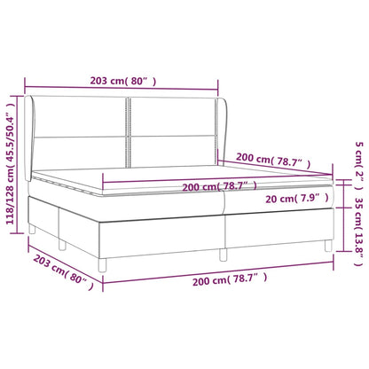 Giroletto a Molle con Materasso Grigio Scuro 200x200 cm Velluto | homemem39