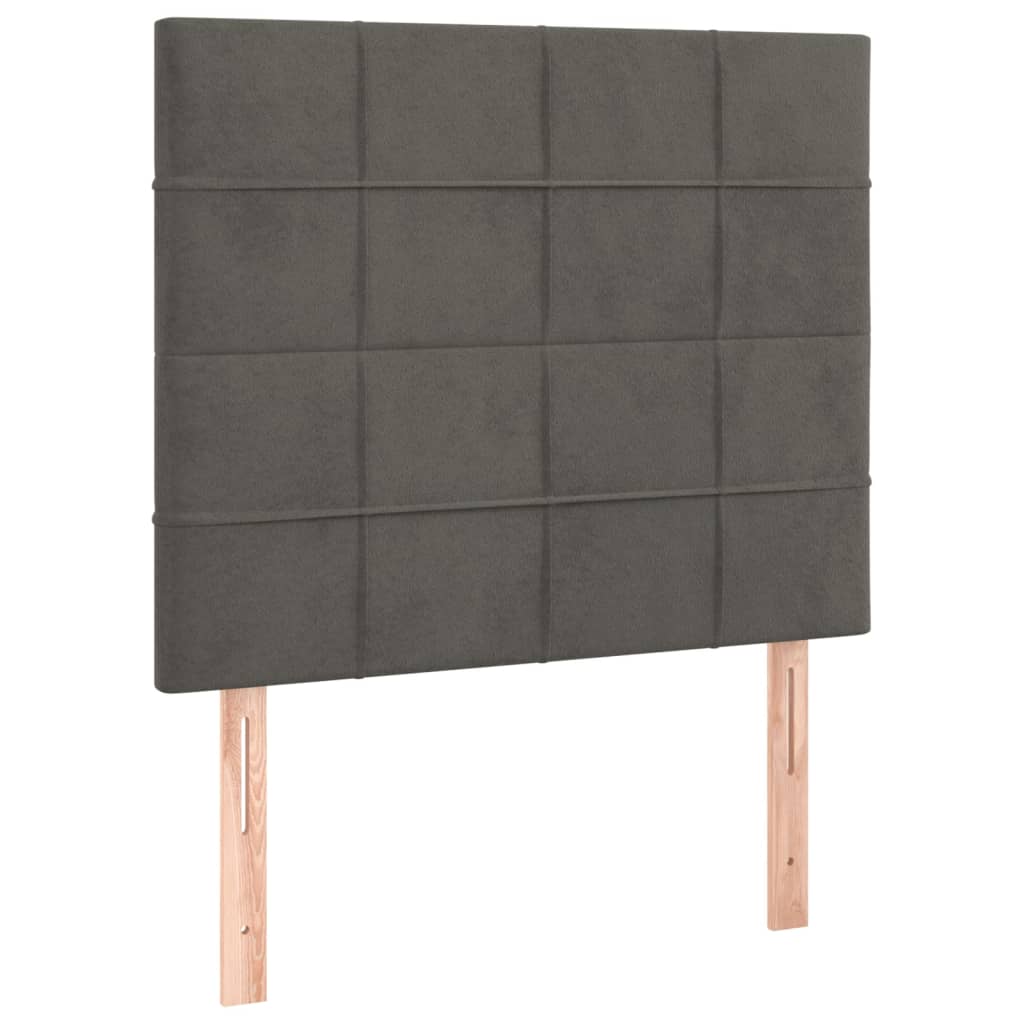Giroletto a Molle con Materasso Grigio Scuro 80x200 cm Velluto | homemem39