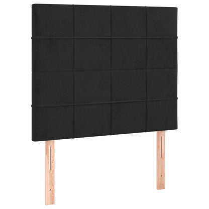 Giroletto a Molle con Materasso Nero 80x200 cm in Velluto | homemem39