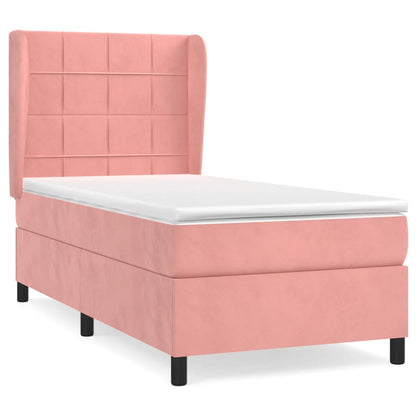 Giroletto a Molle con Materasso Rosa 80x200 cm in Velluto | homemem39