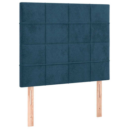 Giroletto a Molle con Materasso Blu Scuro 90x190 cm in Velluto | homemem39