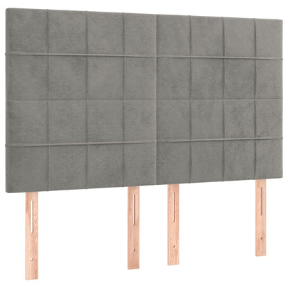 Giroletto a Molle con Materasso Grigio Chiaro 140x190cm Velluto | homemem39