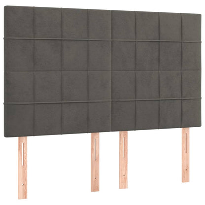 Giroletto a Molle con Materasso Grigio Scuro 140x190 cm Velluto | homemem39