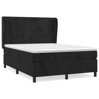 Giroletto a Molle con Materasso Nero 140x190 cm in Velluto | homemem39