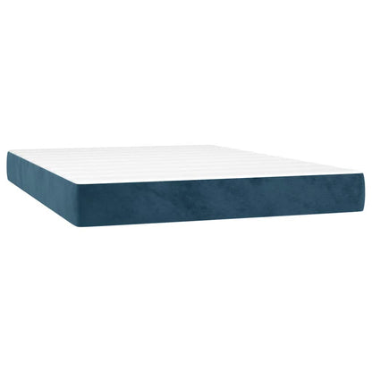 Giroletto a Molle con Materasso Blu Scuro 140x190 cm in Velluto | homemem39