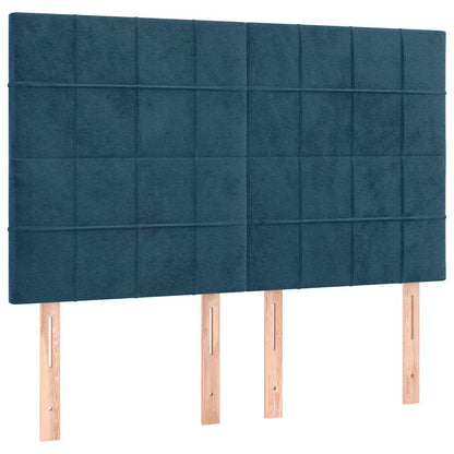 Giroletto a Molle con Materasso Blu Scuro 140x190 cm in Velluto | homemem39