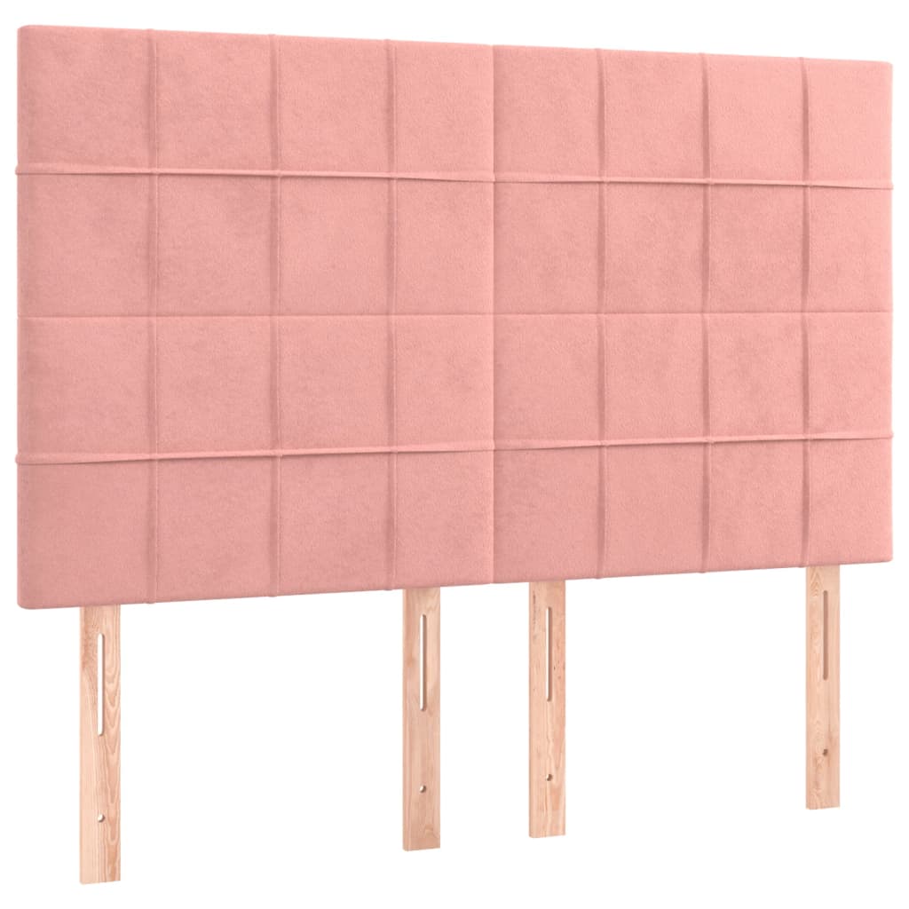 Giroletto a Molle con Materasso Rosa 140x190 cm in Velluto | homemem39