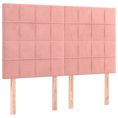 Giroletto a Molle con Materasso Rosa 140x190 cm in Velluto | homemem39