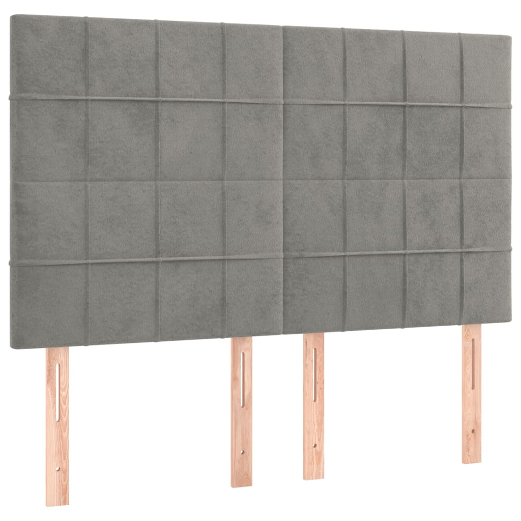 Giroletto a Molle con Materasso Grigio Chiaro 140x200cm Velluto | homemem39