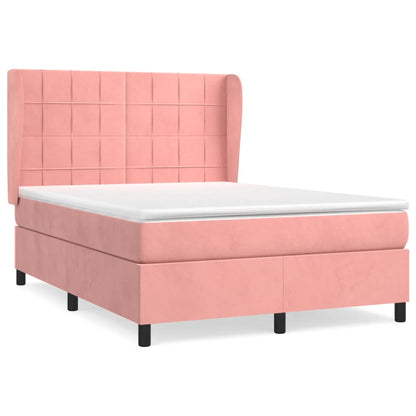 Giroletto a Molle con Materasso Rosa 140x200 cm in Velluto | homemem39