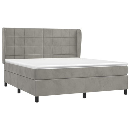 Giroletto a Molle con Materasso Grigio Chiaro 160x200cm Velluto | homemem39