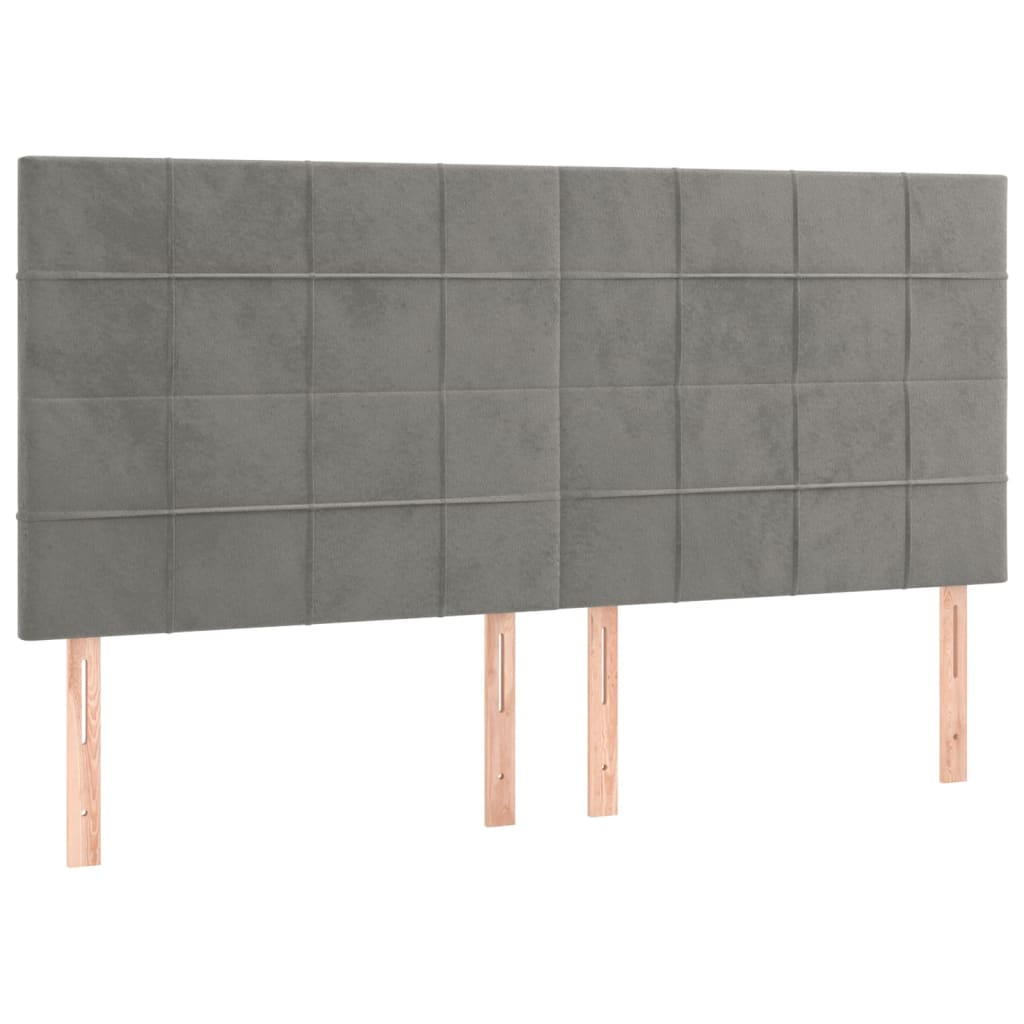 Giroletto a Molle con Materasso Grigio Chiaro 160x200cm Velluto | homemem39