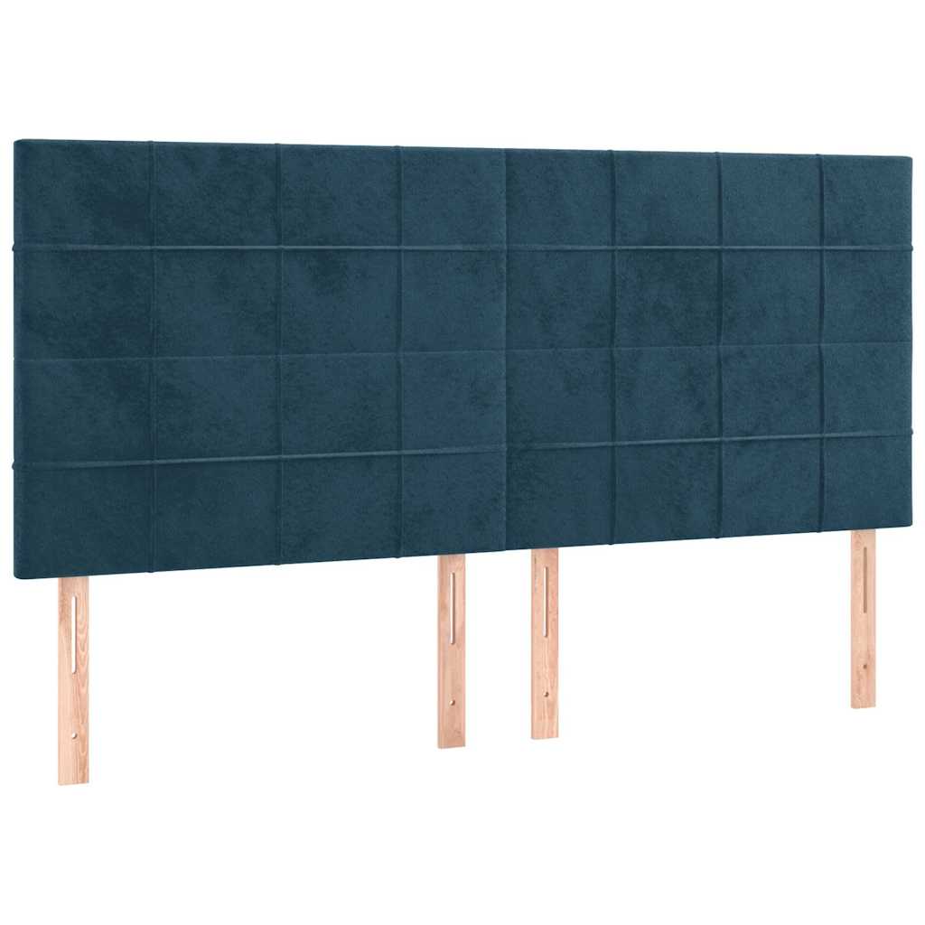 Giroletto a Molle con Materasso Blu Scuro 160x200 cm in Velluto | homemem39