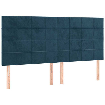 Giroletto a Molle con Materasso Blu Scuro 160x200 cm in Velluto | homemem39