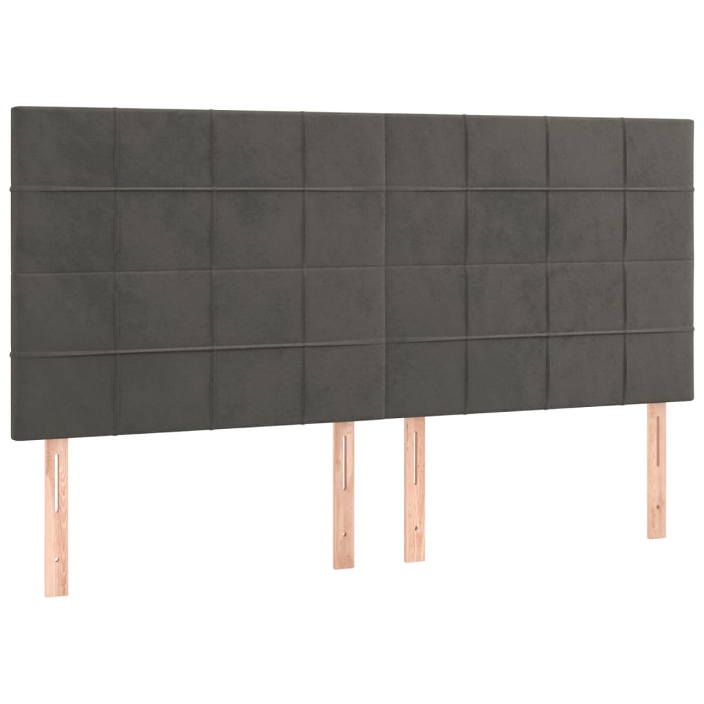 Giroletto a Molle con Materasso Grigio Scuro 180x200 cm Velluto | homemem39