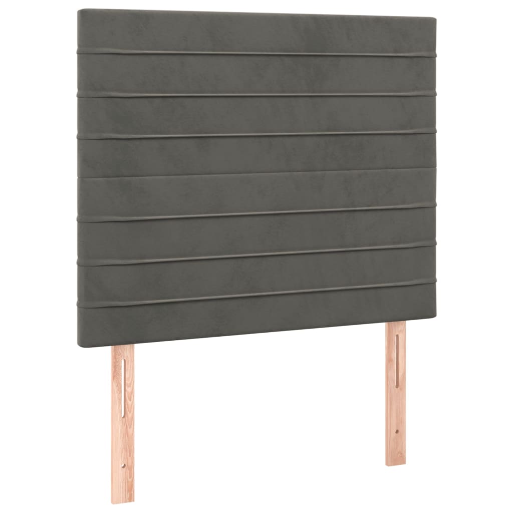 Giroletto a Molle con Materasso Grigio Scuro 80x200 cm Velluto | homemem39