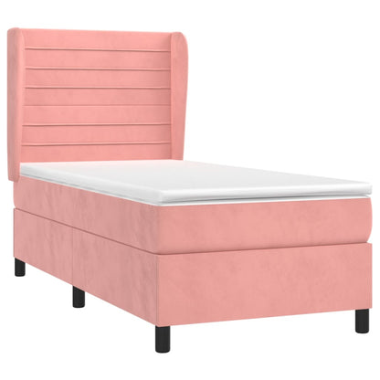 Giroletto a Molle con Materasso Rosa 80x200 cm in Velluto | homemem39