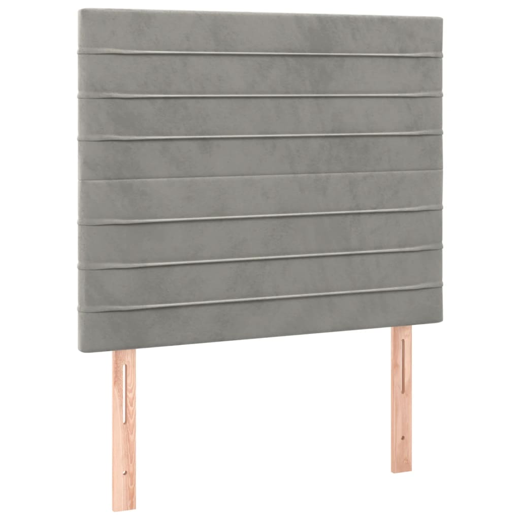 Giroletto a Molle con Materasso Grigio Chiaro 90x190 cm Velluto | homemem39
