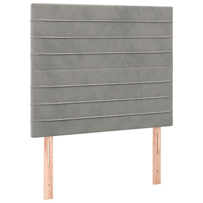 Giroletto a Molle con Materasso Grigio Chiaro 90x190 cm Velluto | homemem39