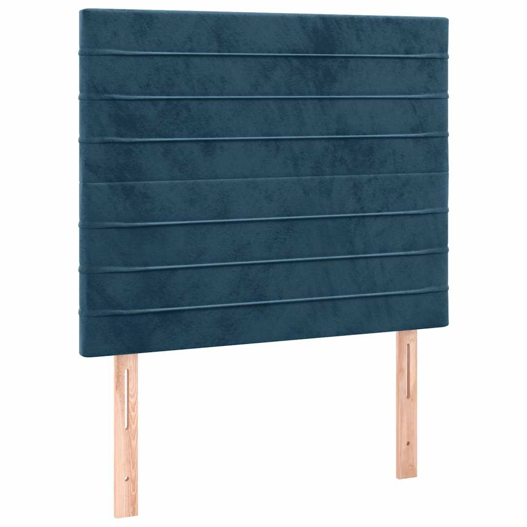 Giroletto a Molle con Materasso Blu Scuro 90x190 cm in Velluto | homemem39