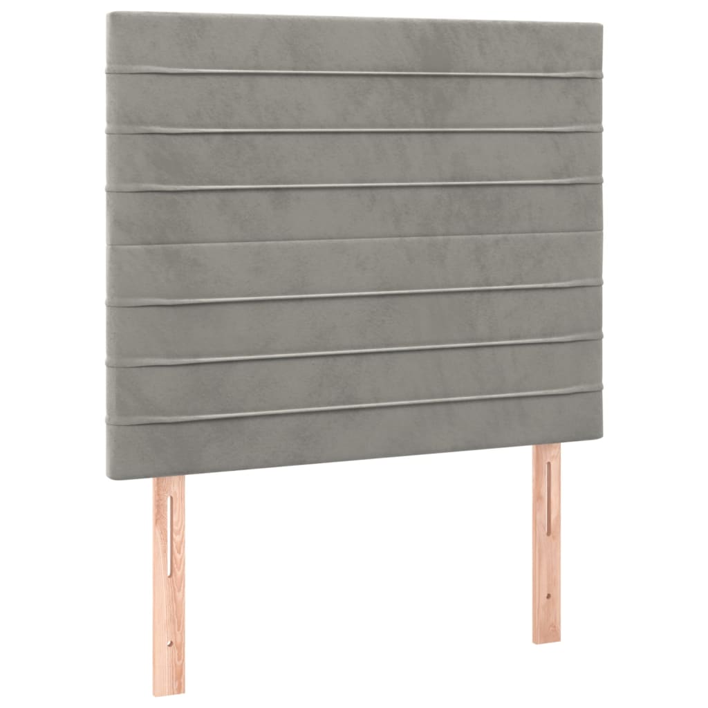 Giroletto a Molle con Materasso Grigio Chiaro 100x200cm Velluto | homemem39