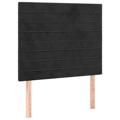 Giroletto a Molle con Materasso Nero 100x200 cm in Velluto | homemem39