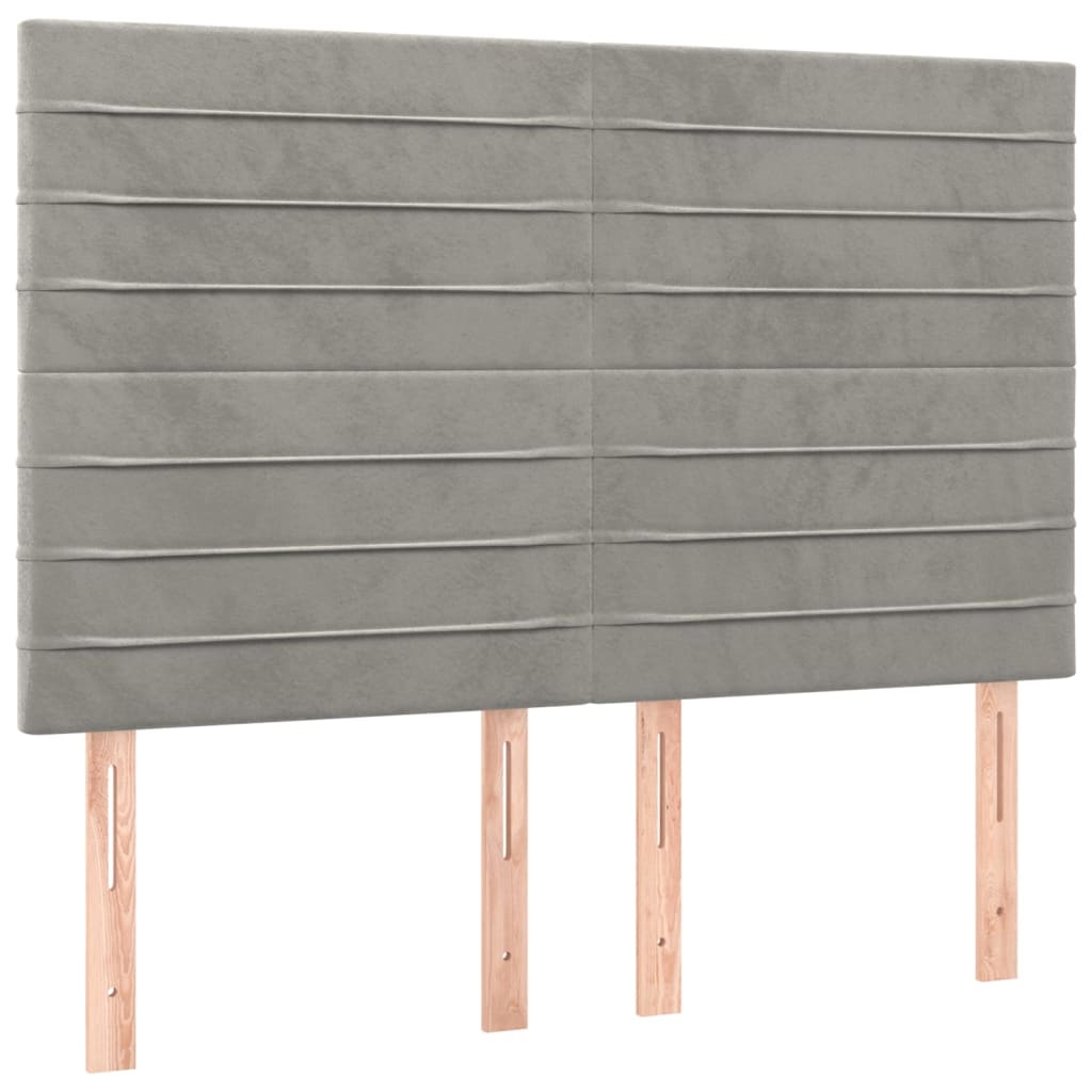 Giroletto a Molle con Materasso Grigio Chiaro 140x190cm Velluto | homemem39